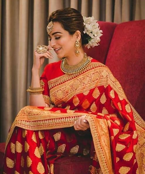 The Golden Bridal Banarasi Silk Saree