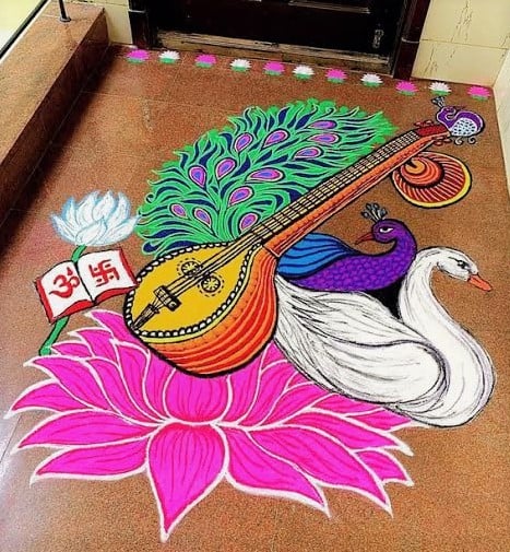 Latest Lotus Rangoli Designs
