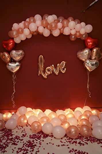 Rose Petals on the Ground 1st Wedding Anniversary Decoration Ideas at Home