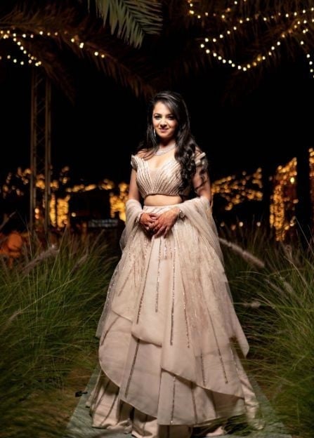 Ivory White Sangeet Dress for Bride