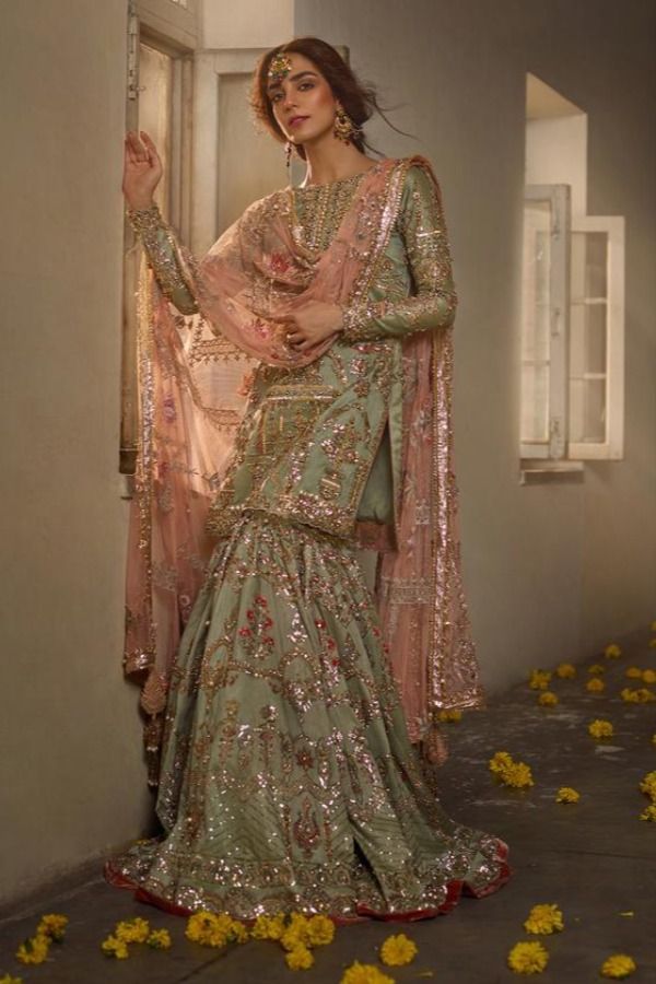 Sage Green Sharara Set
