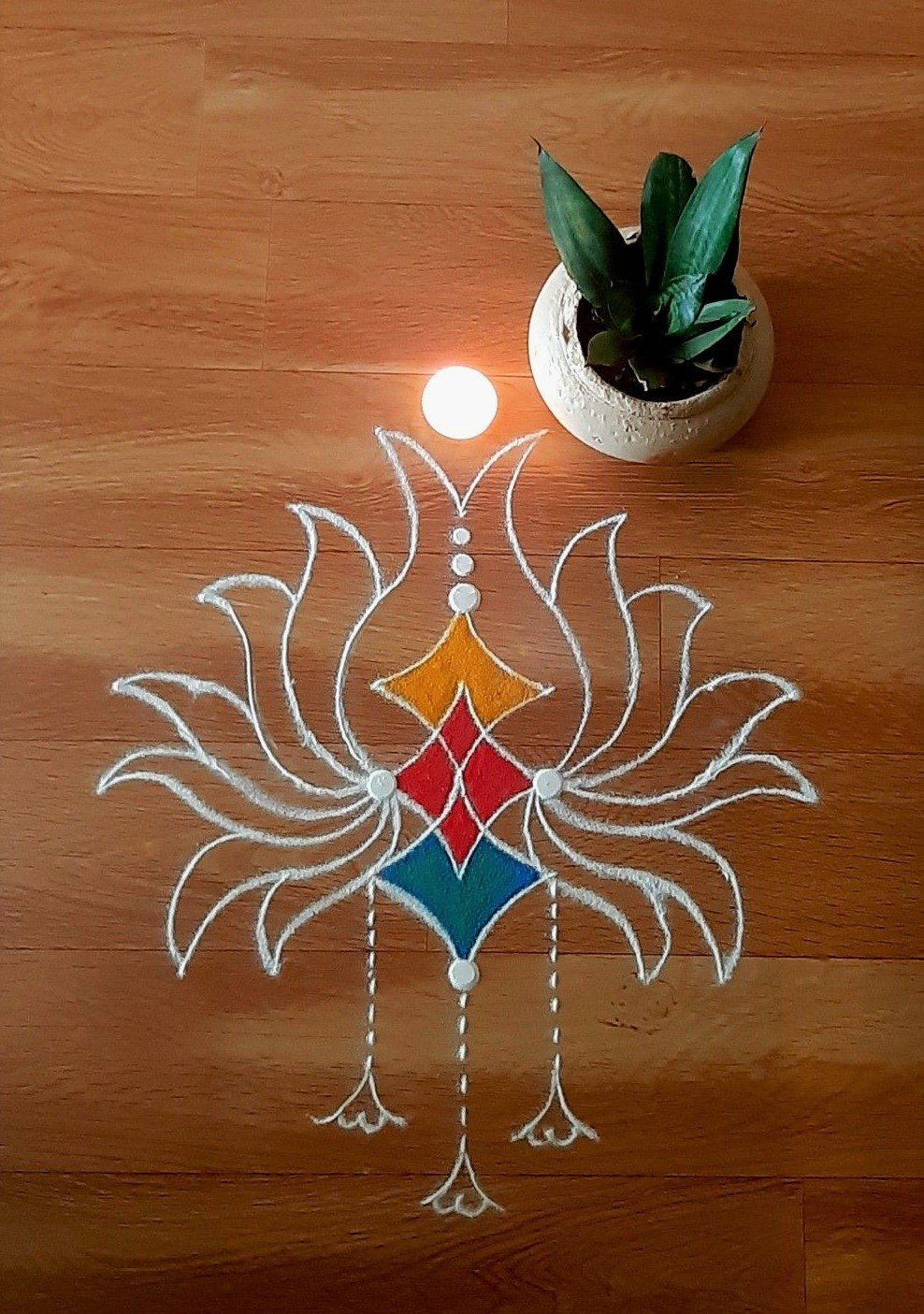 Lotus Rangoli Designs with Dots