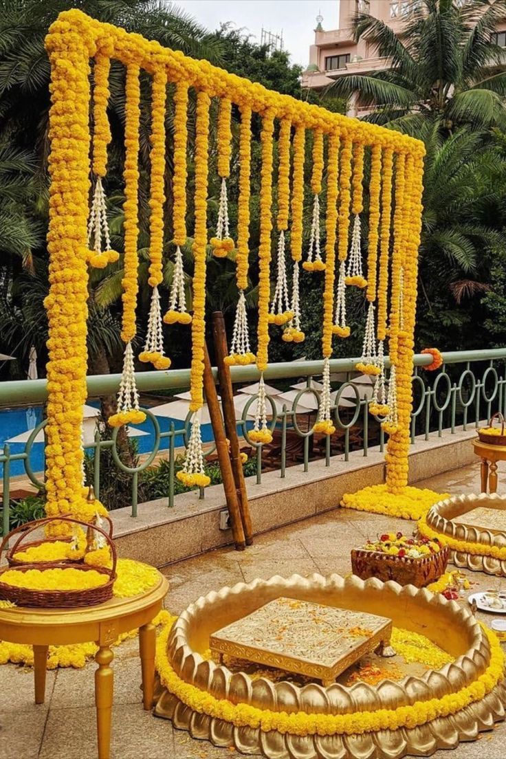 Yellow Marigold Mangala Snanam Decoration