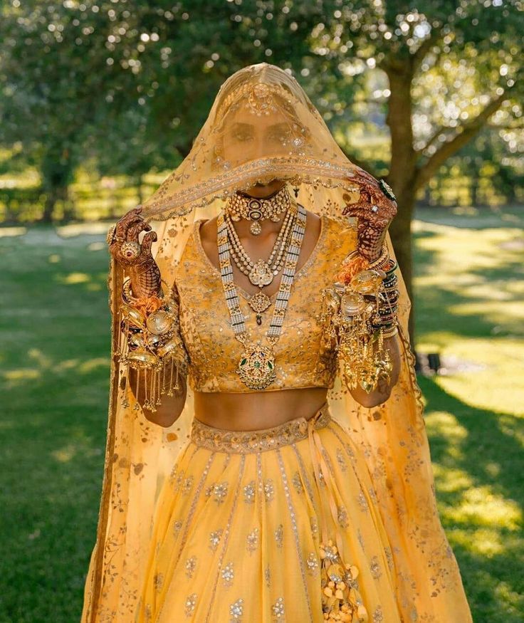 Yellow Lehenga Choli with Hand Work Blouse