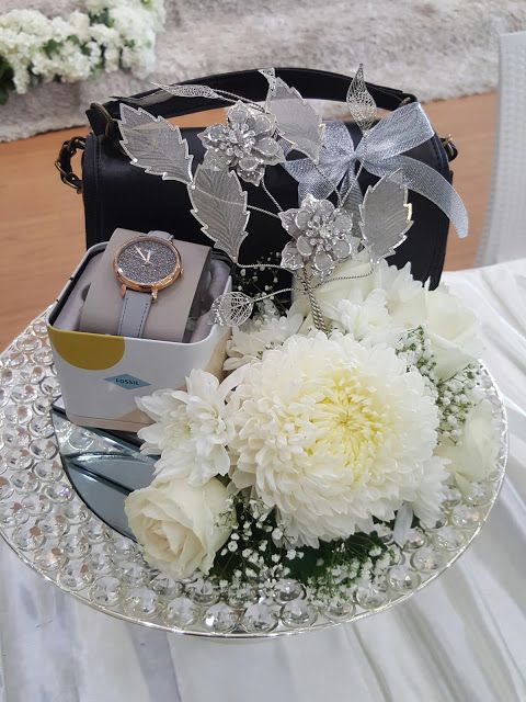 Watch and Crystal Ornament Wedding Tray Decoration