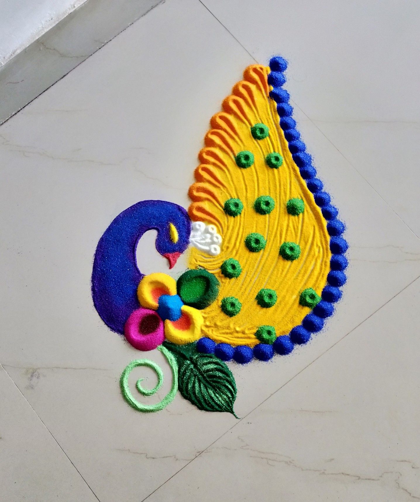 Small Peacock Rangoli Designs