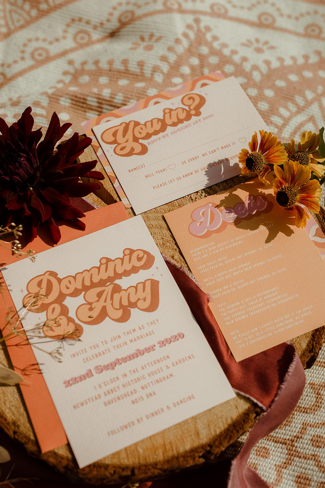 The 70's Inspired Marriage Invitation
