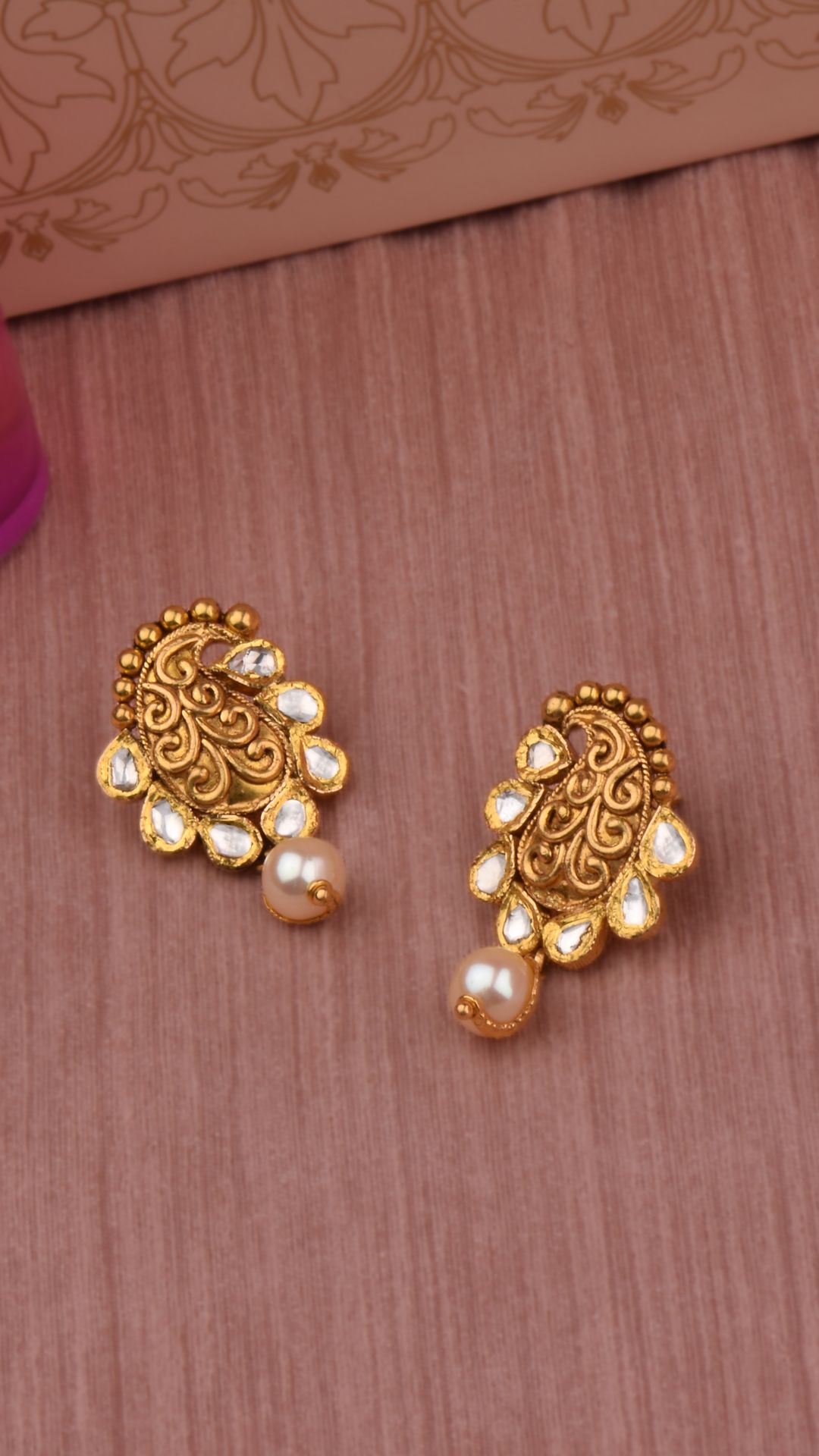 Studs Bridal Gold Earrings Designs