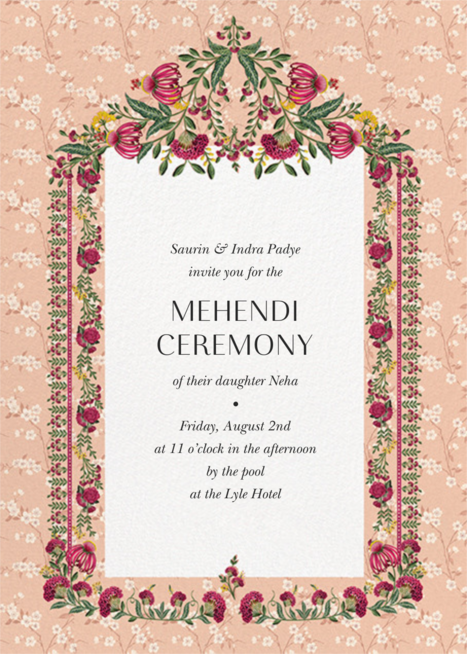Mehendi Ceremony Shadi Card Design