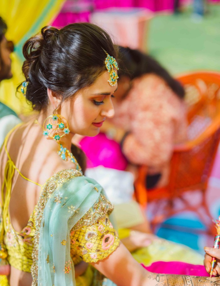 Zamavari Haldi Lehenga Marwari Wedding Dress