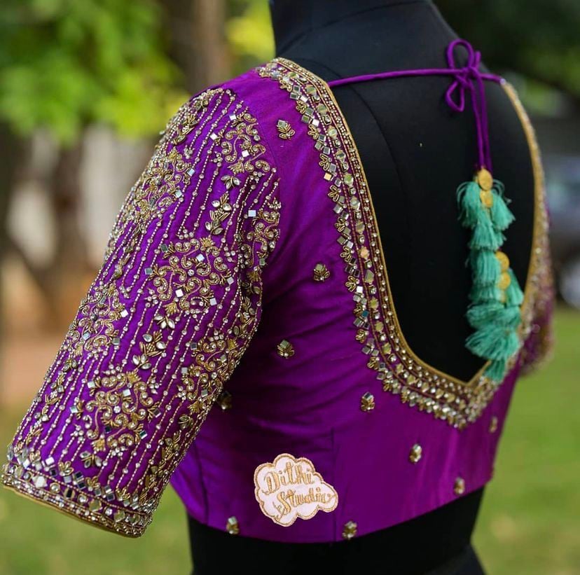 Machine embroidery designs for blouse sales