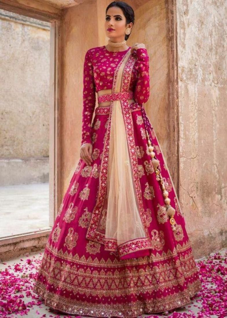 Waistline Belt Magenta Bridal Lehenga