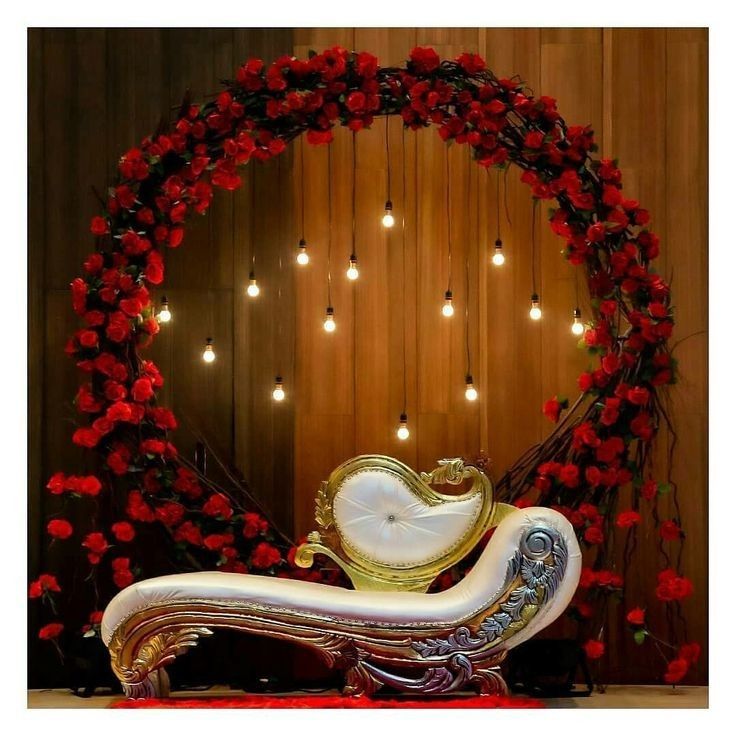 The Rose Hallow Engagement Stage Decoration