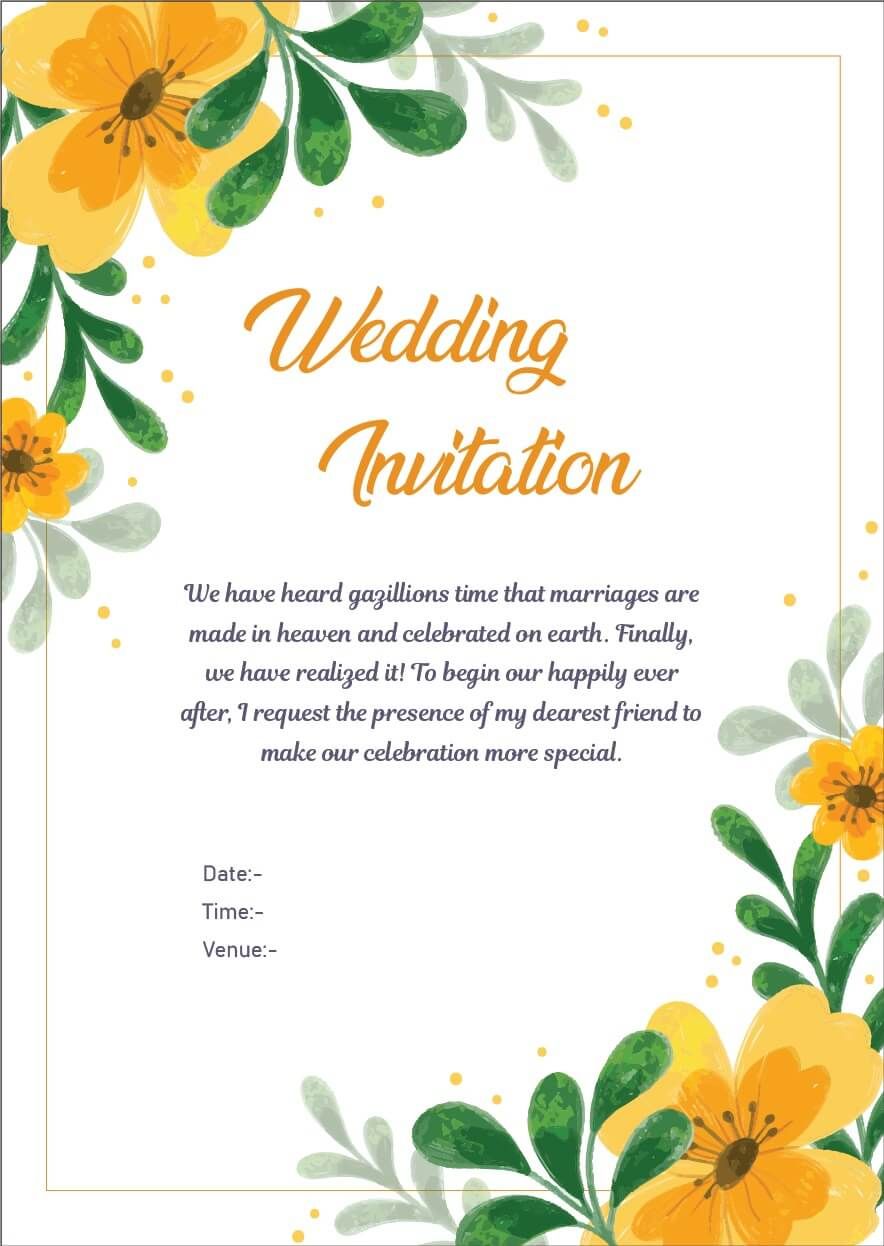 Wedding Card Matter in Hindi