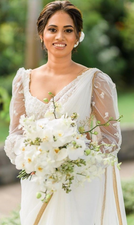 Tulle Christian Wedding Sarees, Christian Wedding Sarees