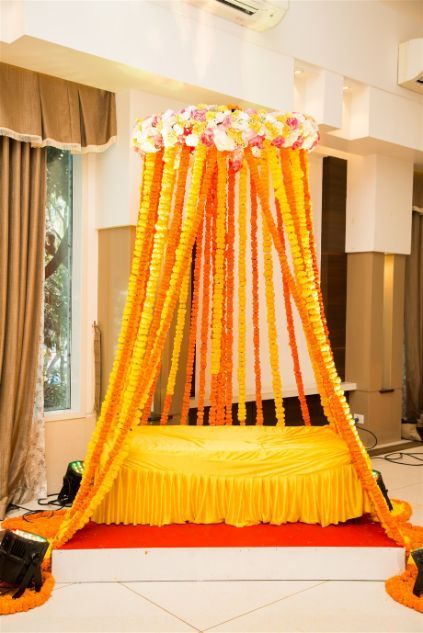 The Canopy Background Haldi Ceremony Decoration