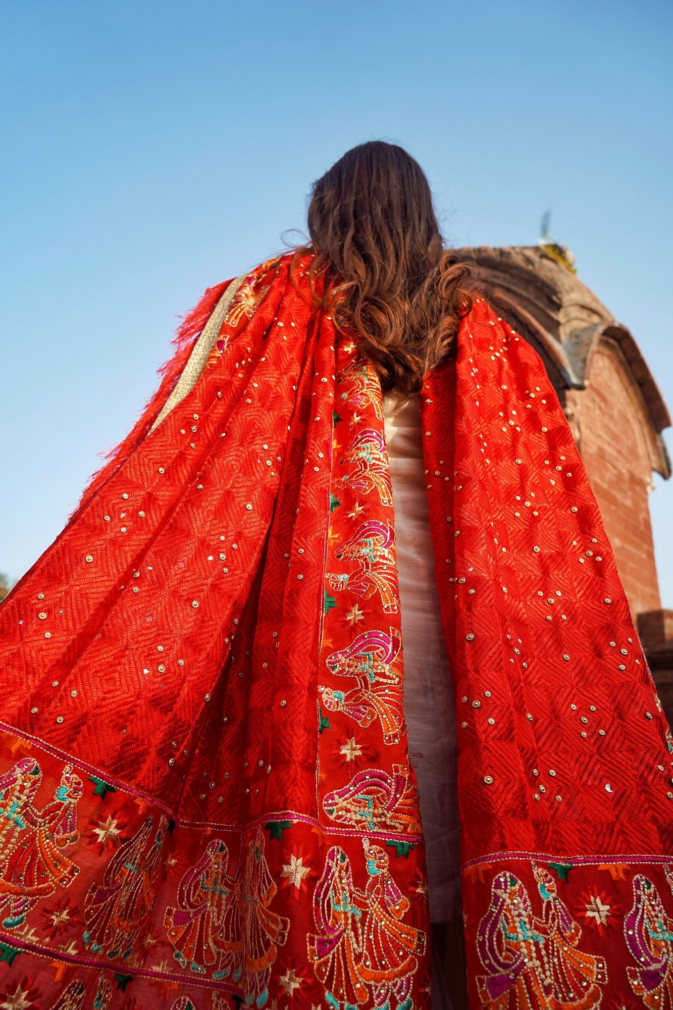 Bridal Zari Work Phulkari Dupatta