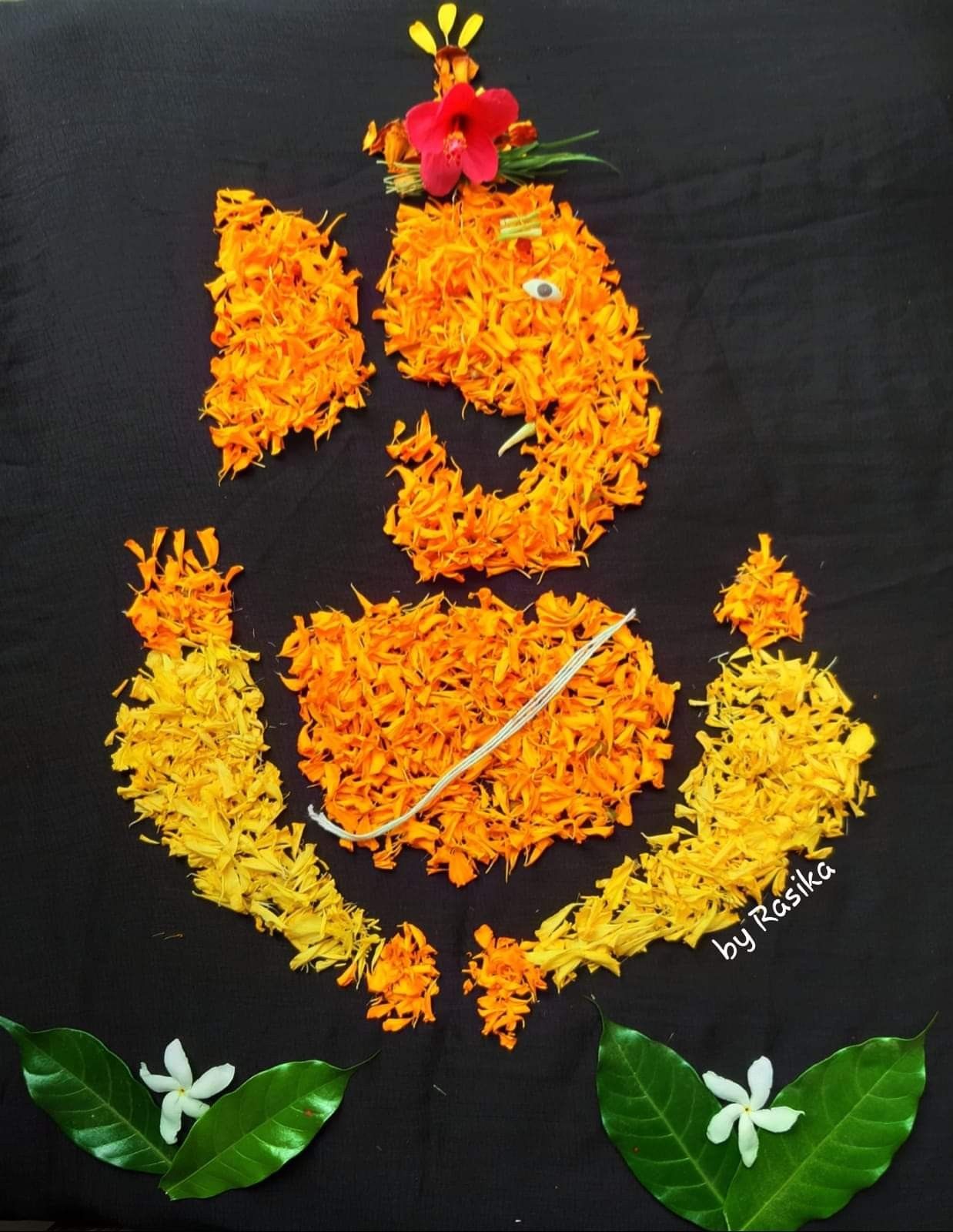 Ganesha Flower Rangoli Design