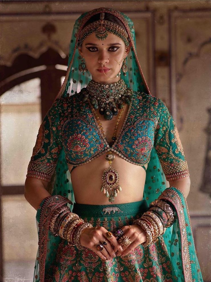 Parrot Green Bridal Lehenga