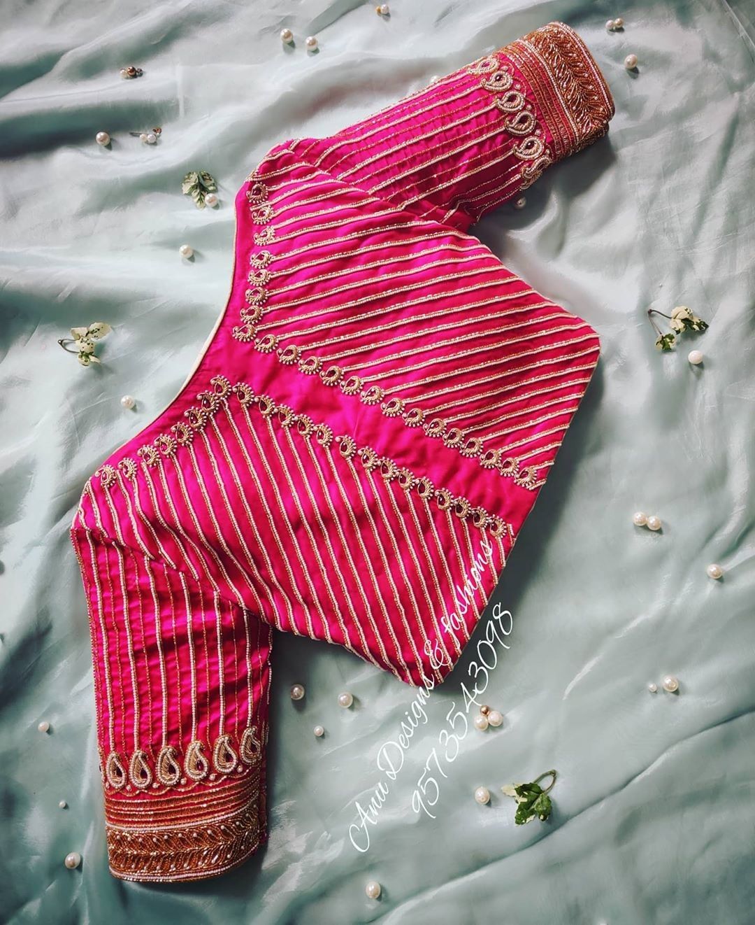 The Jacket Style Pink Wedding Blouse Designs