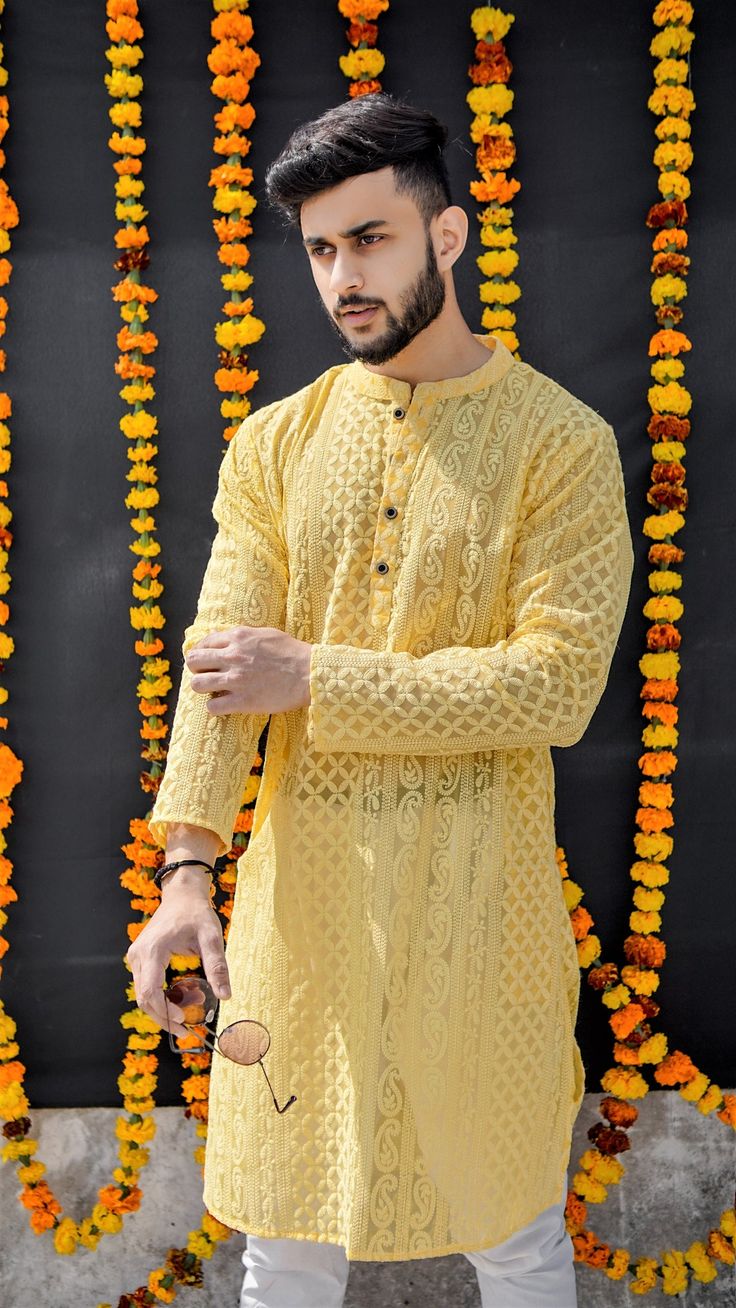 Cotton Kurta with Chikankari Embroidery