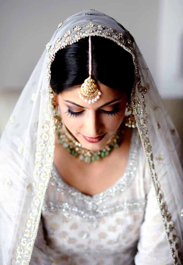 Classy White Indian Wedding Veil
