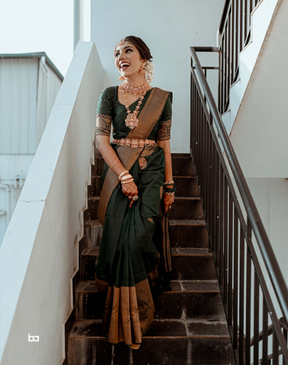 The Heirloom Green Bridal Saree