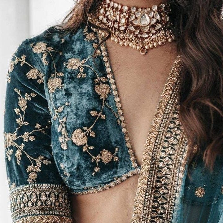 Velvet with Zardosi Latest Blouse Designs