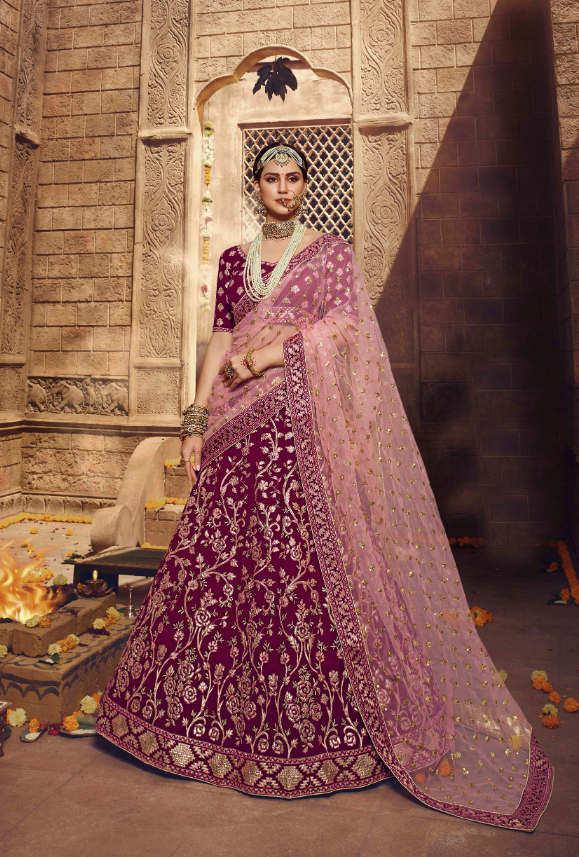 Gota Patti Magenta Bridal Lehenga