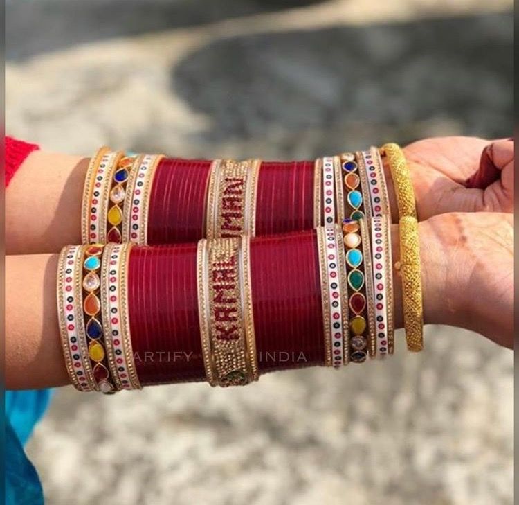 Multi-Colour Bridal Bangles with Names