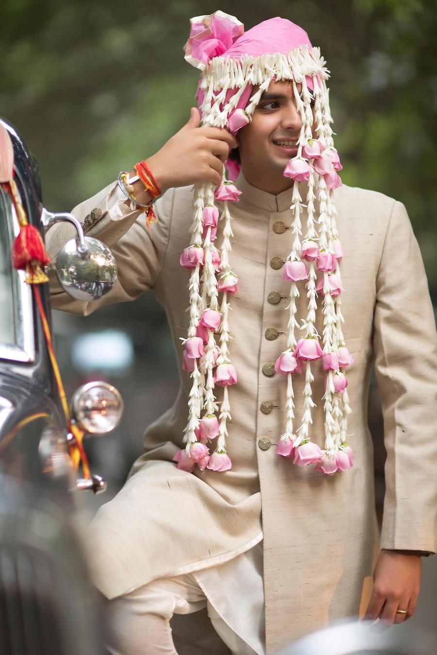 Roses in Floral Sehra for Groom