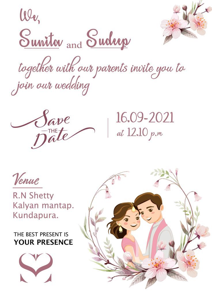 South Indian Animated Shadi Card Design