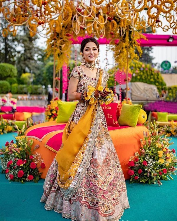Off-Beat Colourful Easy Haldi Decoration at Home