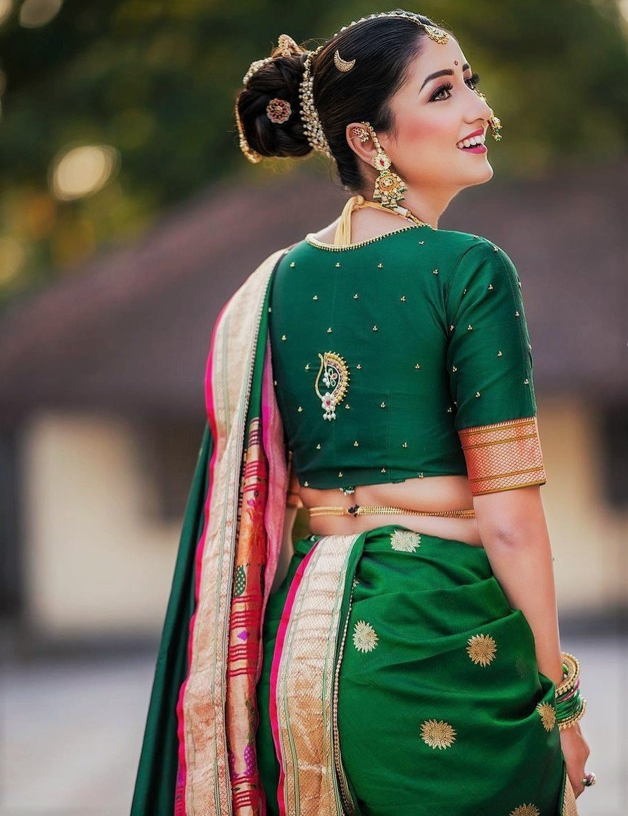 Green Colour Attire in Marathi Tradition
