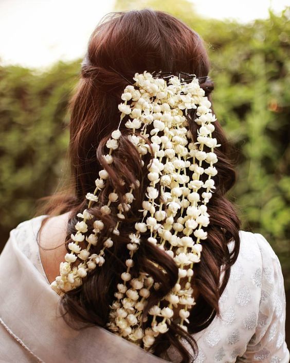Open Hair Gajra Hairstyle