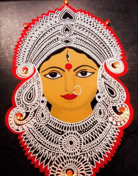 Easy Durga Rangoli