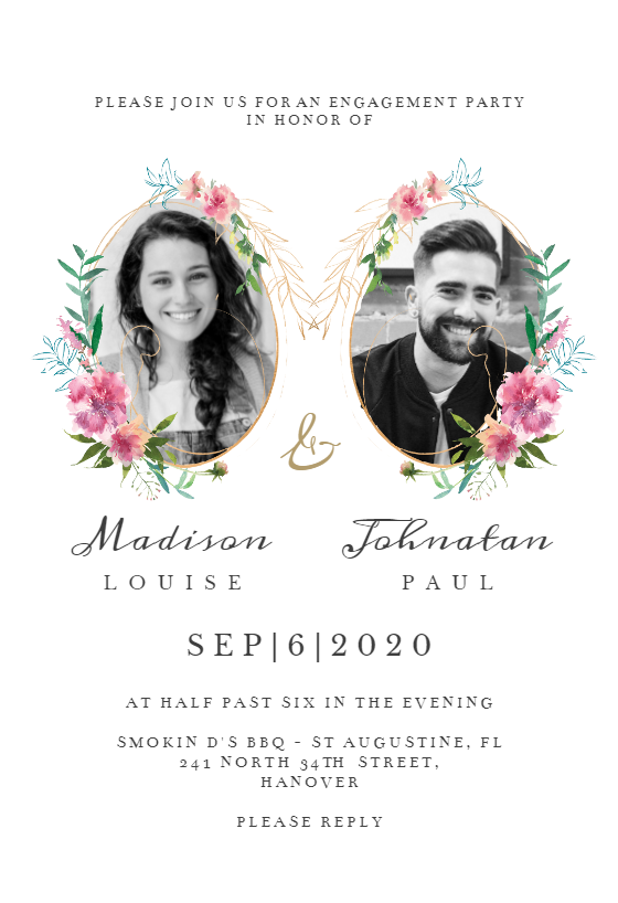 The 'Photo' Engagement Invitation card Idea