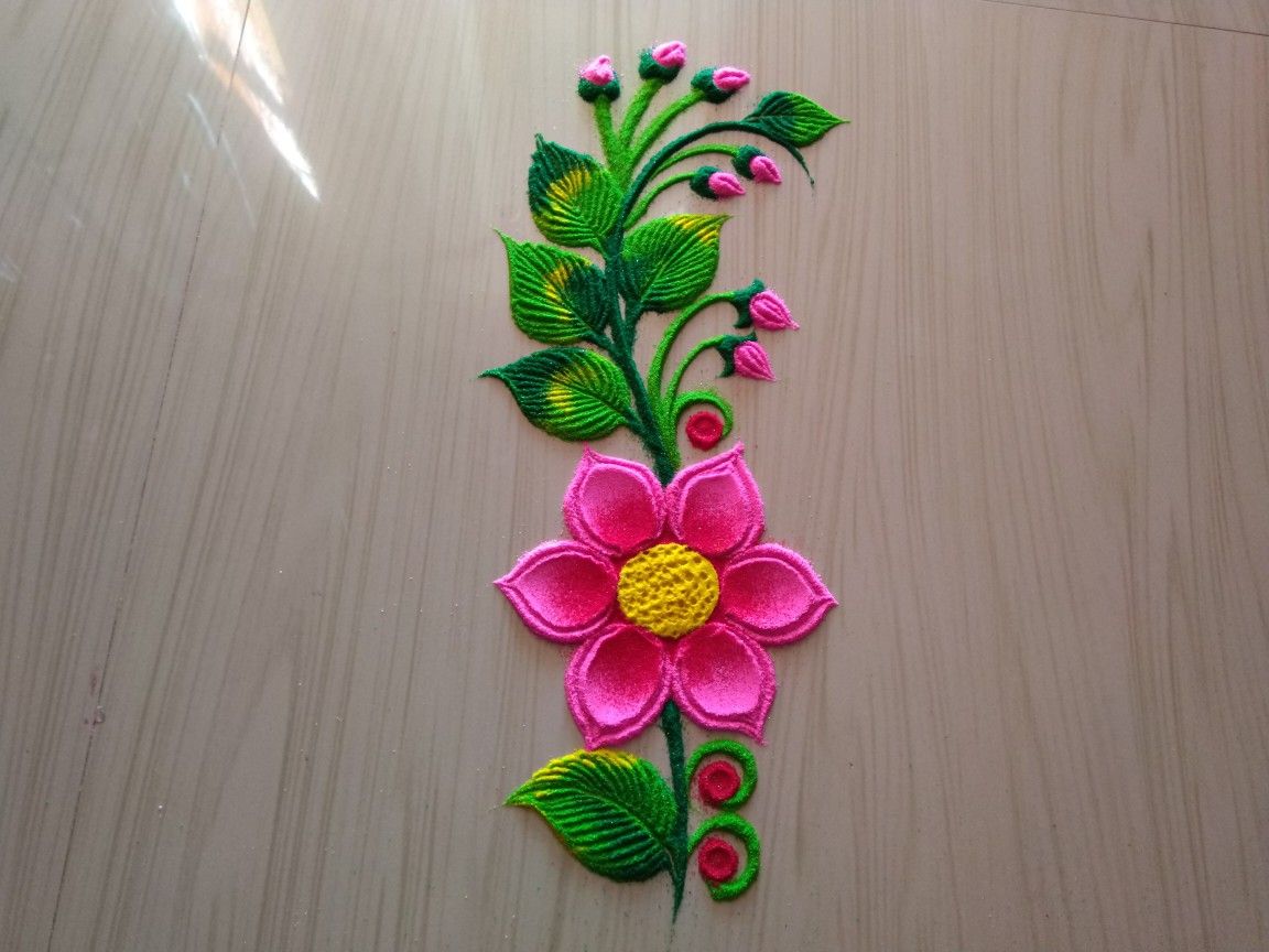 Beautiful Flower Small Rangoli Designs
