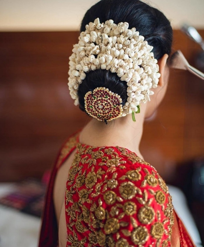 Temple Jewel Kerala Bridal Hairstyle Backside