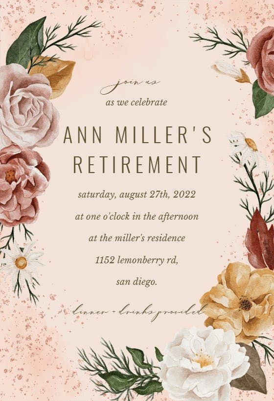 Retirement Party Invitation Card Design