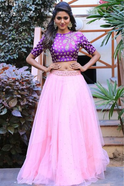Ruffled Fluff Skirt Crop Top Lehenga