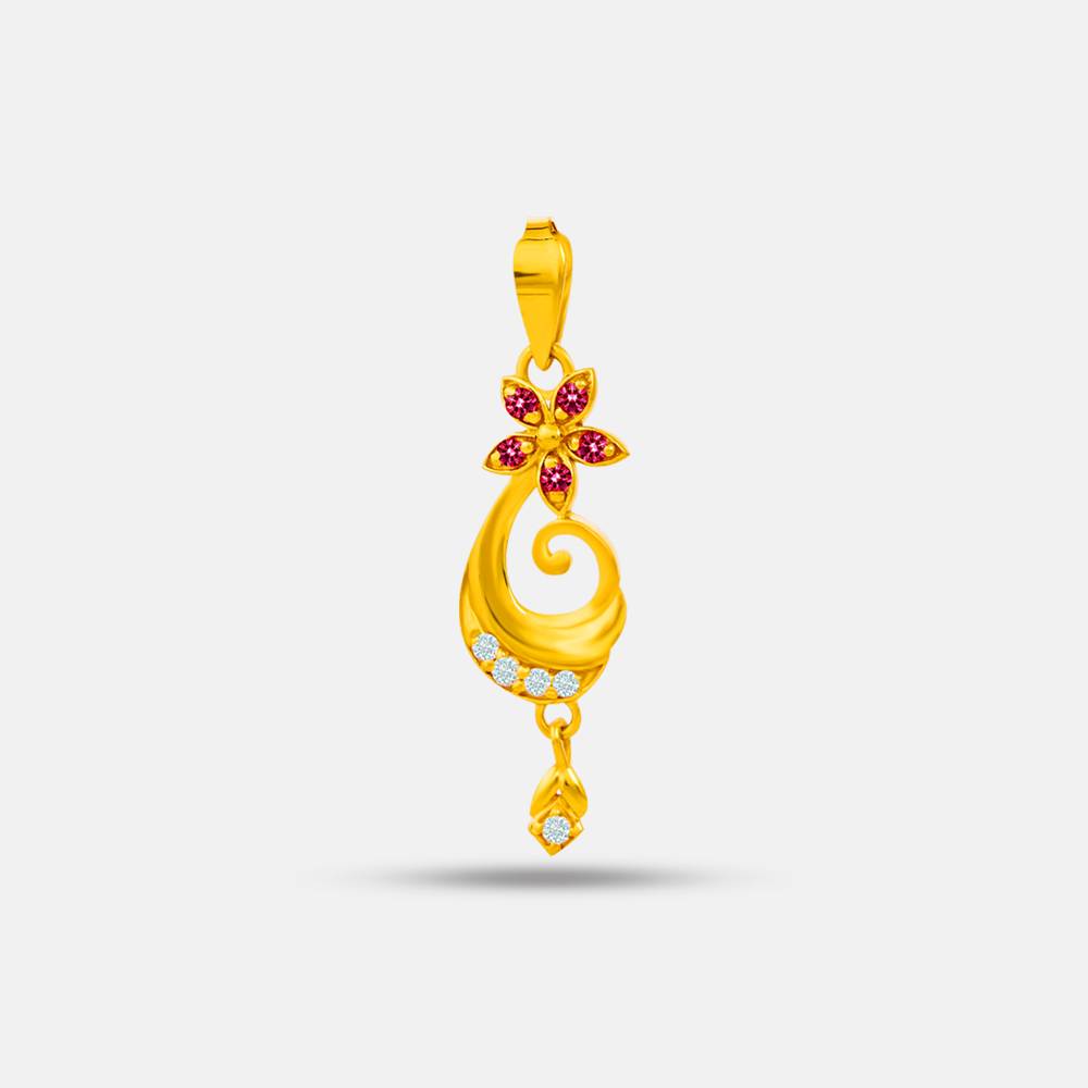 Ruby Encrusted Pendant Lalitha Jewellery