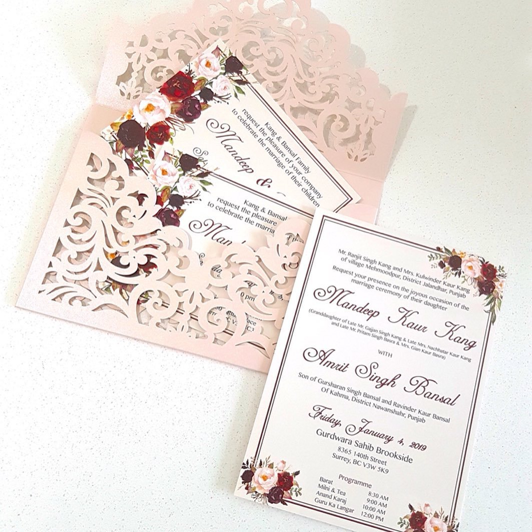 Laser-cut  wedding invitation