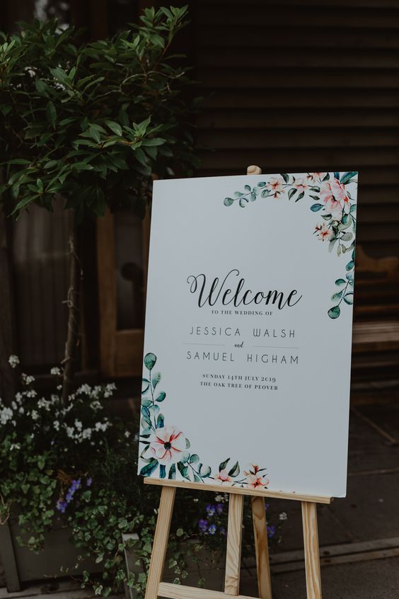 Calligraphy Wedding Welcome Board