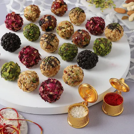 Assorted Dry Fruit Sweet Bhai Phota Gifts for Brothers from Sisters