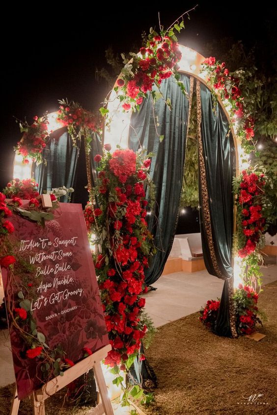 Red Wedding Welcome Board Sign for the Special Day