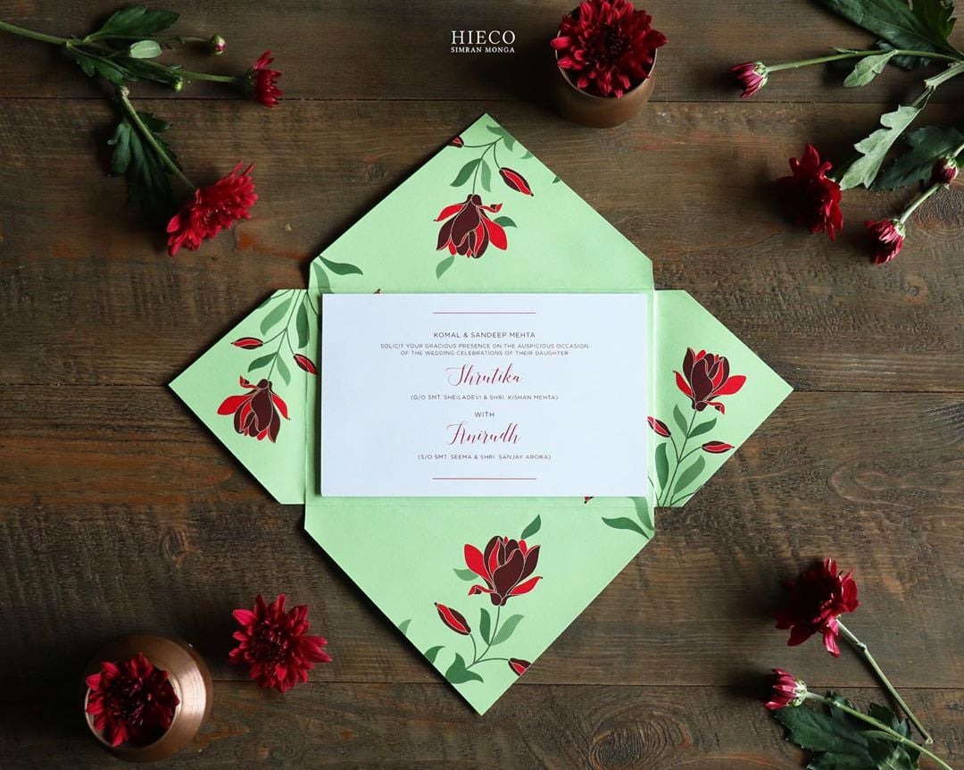 Pastel shade wedding invitation cards