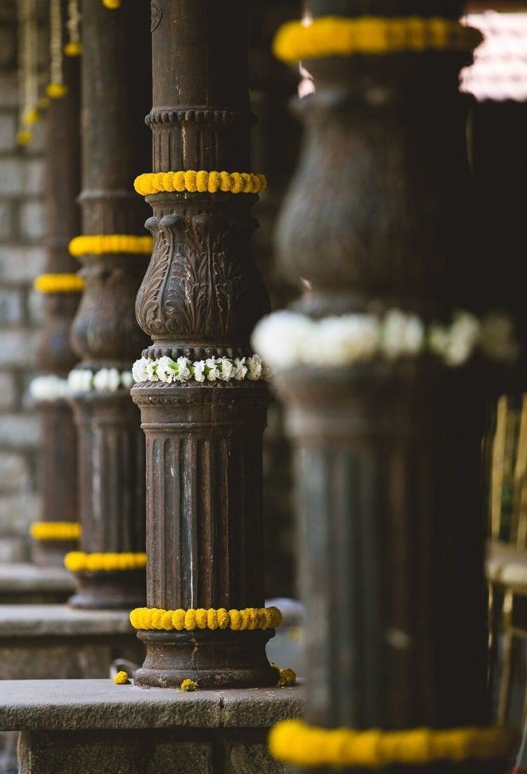 Floral Pedestal  Pelli Mandapam decoration