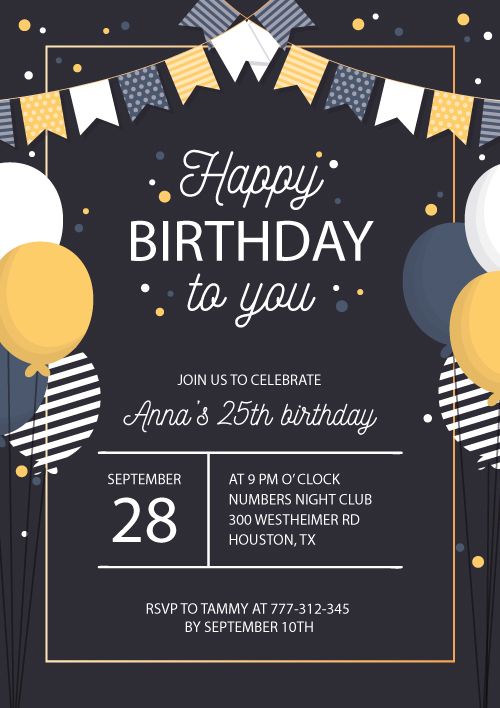 Birthday Party Invitation Card Design
