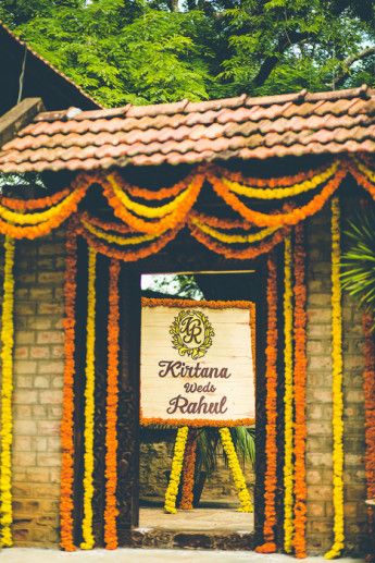 Floral Front Gate Pelli Mandapam decoration